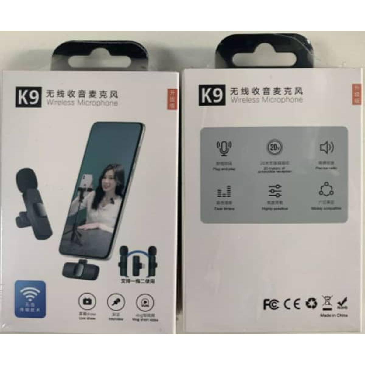 K9 Dual Microphone Mic Plug & Play USB Type C & IOS Connector Wireless