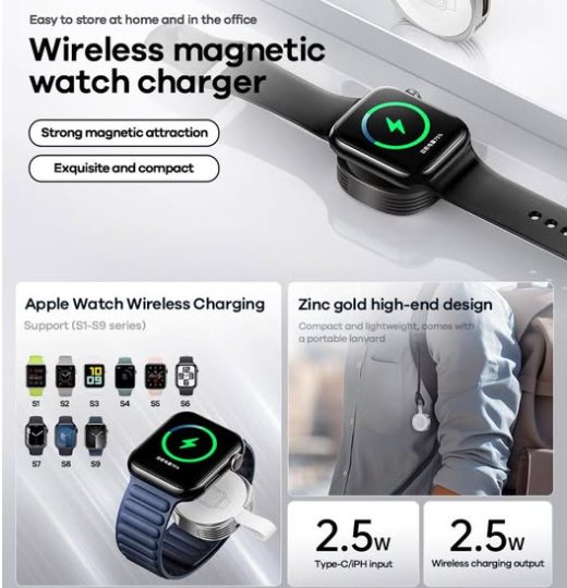 100% Original REMAX RP-W99 Zinc Alloy Magnetic Watch Wireless Charger –  Fast Charging Dock with Strong Magnetic Absorption, Durable Metal Build for  Smartwatches | Daraz.pk