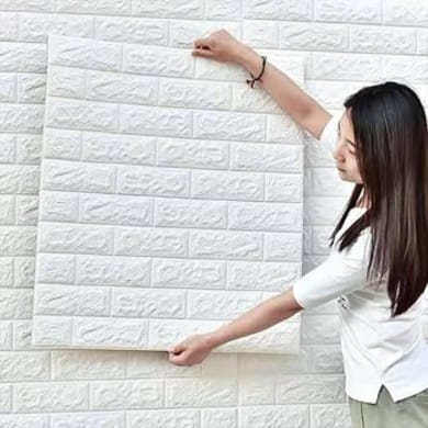 3D Brick Wallpaper - Self Adhesive PE Foam 3D Wallpaper,{2.3 by 2.5feet per sheet} 3D Wall Sticker for Home, Hotel, Bedroom, Living Room & Cafe - Waterproof & Textured Designs 70*77cm