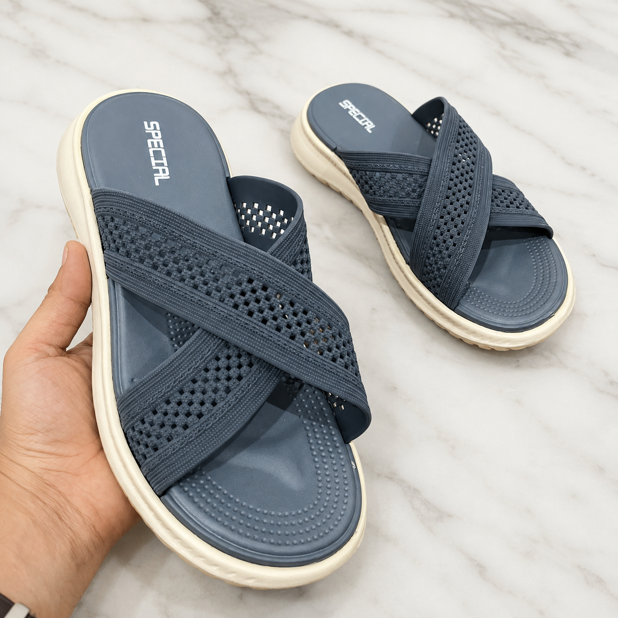 Ladies Medicated Slides | Comfortable Medicated Sandals | Soft & Cushioned Sole | Lightweight | Stylish Cross Strap Design | Soft Footbed | Daily Wear Women House Slippers