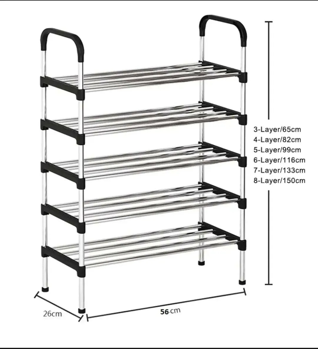 Shoe Rack Organizer - Stainless Steel Shoe Rack - Fashion Shoe Rack - Shoe Storage 5 Tiers Heavyweight Shoe Stand Rack Accessories Rack for Home and Office Durable Non Breakable Shoe Organizer Stainless Steel Layer Shoe Rack Easy Assembly