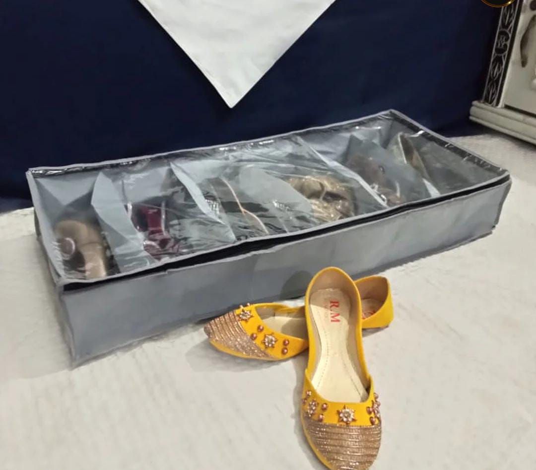 Pack Of 2 6 Pocket Dust Proof Shoes Storage Bag Organizer