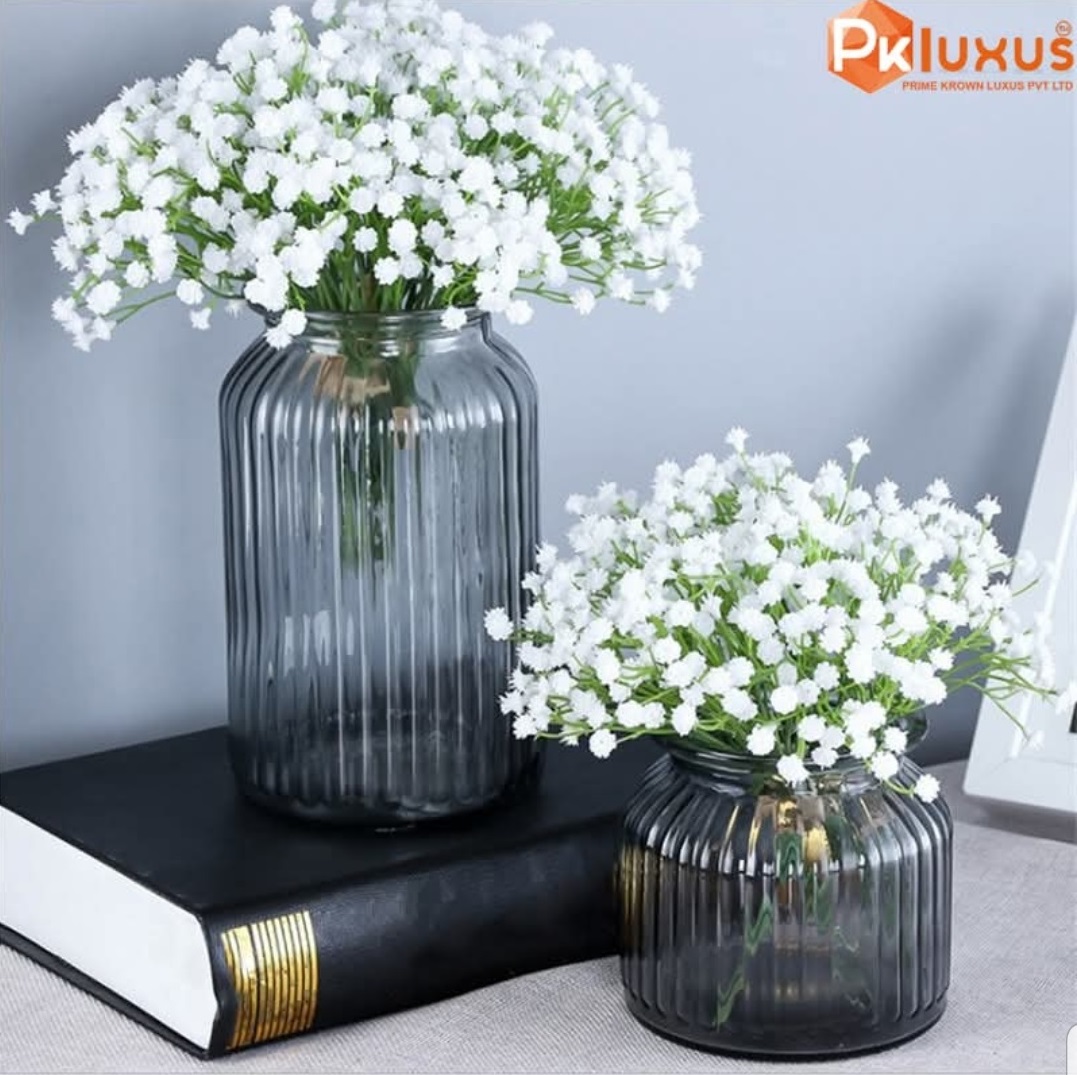 Artificial 7 Head Bunch Baby Breath Gypsophila Flowers Bouquets Real Touch Flowers for Wedding Party DIY Wreath Floral Arrangement Home Decoration (White)