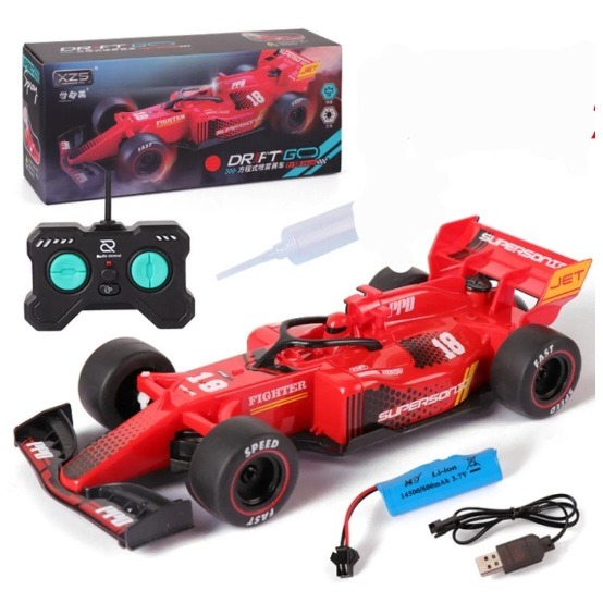 F1 Remote Control Formula Spray Rc Car for Boys, High-Speed Drift 1:18 Scale F1 RC Racing Car For Kids, Smoke Spray F1 RC Rechargeable Vehicle 2.4G High Speed ​​Drift Sports Car For Boys Kids Toys Comes in Two Color Variation Best AMAZING RC Car For Gift