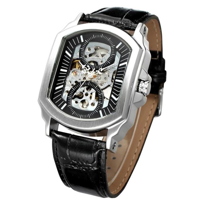 square skeleton watch