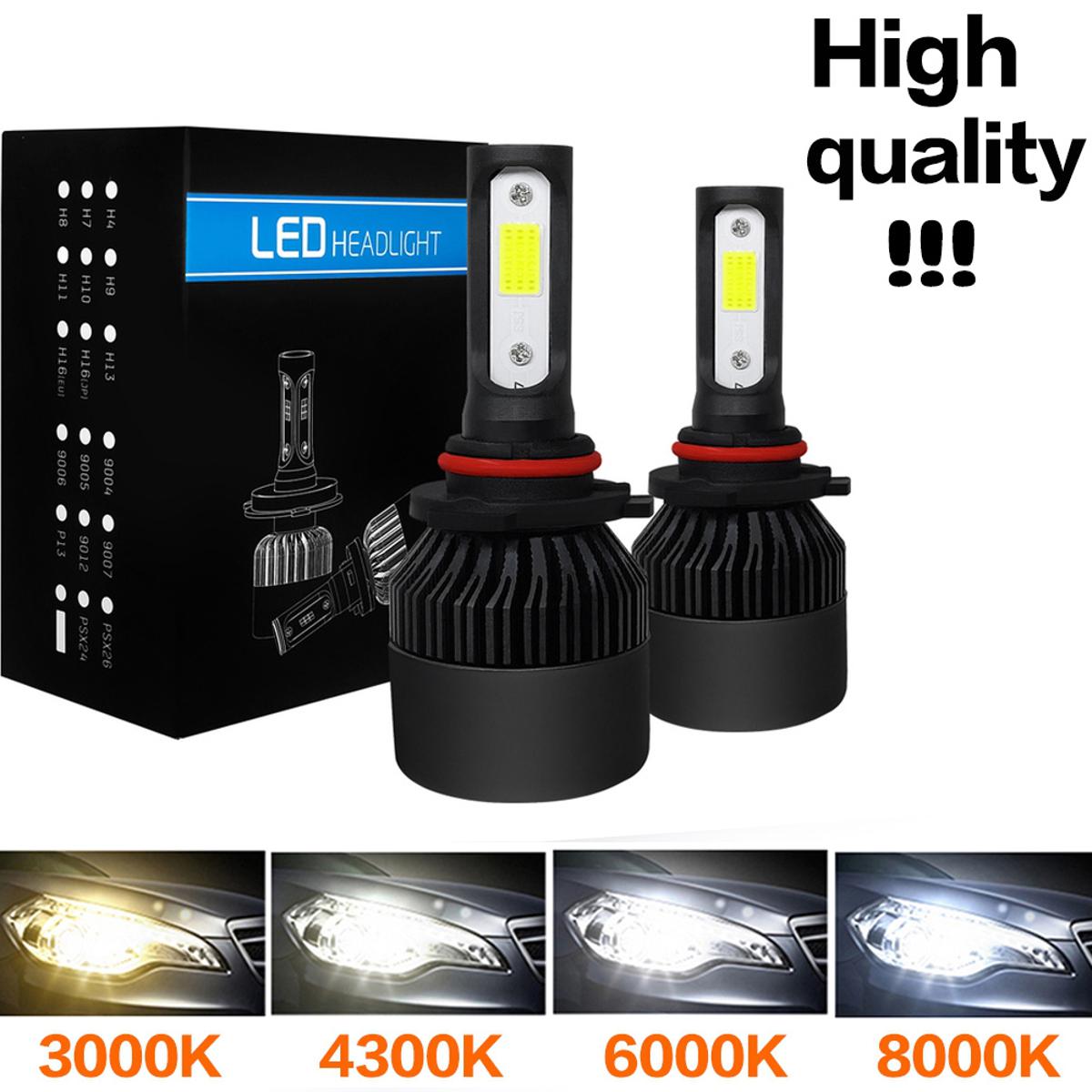 Quality upgrade】1 Pair LED H4 8000K Car Headlight 10000LM Auto LED Headlight