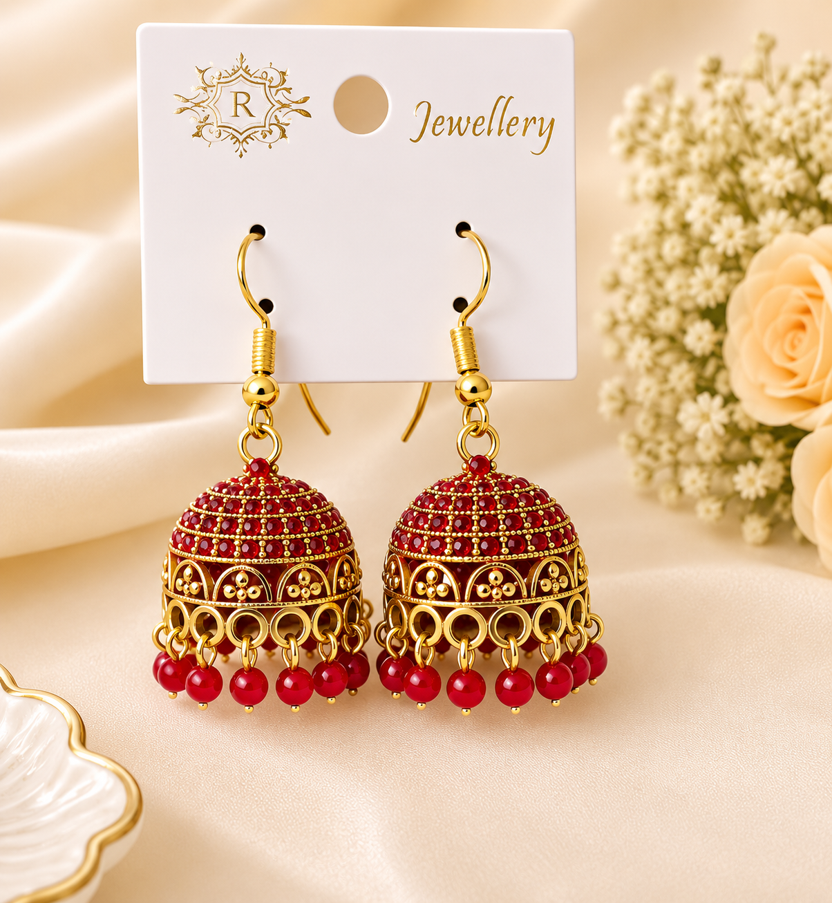 Jhumka Earrings for Women & Girls Pearl Drop Bell Dangle Earrings Traditional Ethnic Fashion Jewellery Lightweight Party Wear Earrings Elegant Designer Jhumki for Ladies Daily Wear Accessories