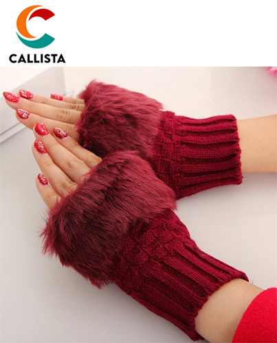 Fancy Winter Women Gloves Knitting Wool Keep Warm Short Mitten Fingerless Lady Girl Half Finger Glove