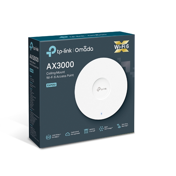 TP-Link WiFi 6 Access Point Ceiling Mount EAP650 AX3000 Ceiling Mount WiFi 6 Access Point - 18 Months Brand Warranty
