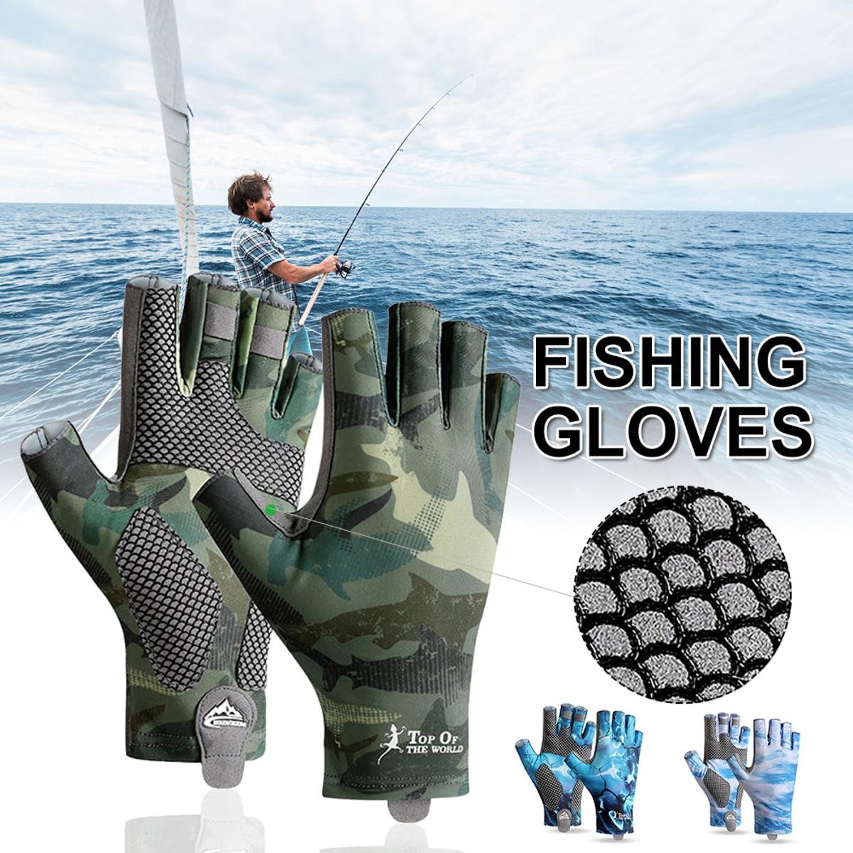 Anti-slip UV Protection Fishing Gloves Men Women Outdoor Fishing Half  Finger Sports Boating Fish Equipment Angling Sailing Glove