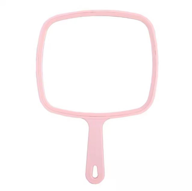Handheld Mirror Professional Handheld Salon Barbers Hairdressers Mirror with Handle Practical Hand Mirror for Home (Black)