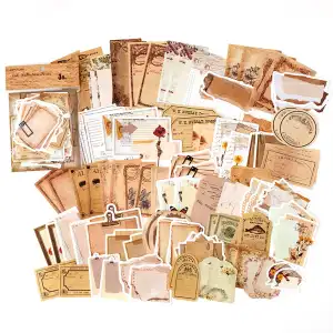 Sticker digital scrapbooking kit: aged paper objects (2)