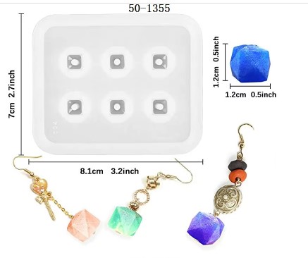 Droplet Beads Silicone Mold Square Oval Shapes for Earrings Key Pendant Resin Jewelry DIY