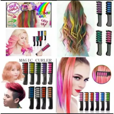 Kids Hair Chalk Combs Temporary Festival Accessories for Women Washable  Rainbow Hair Color Wax for Little Girls Teen Girl Gifts, 6Pcs