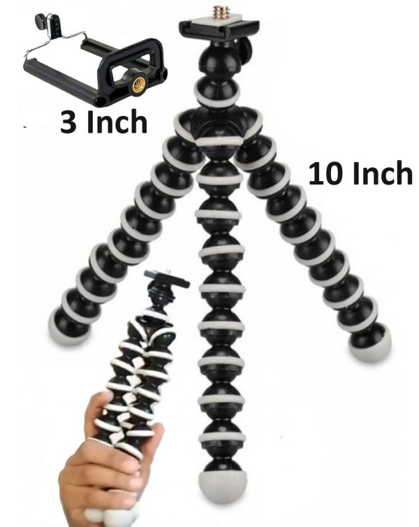 Portable Flexible MEDIUM 10inch Octopus Stand Gorilla tripod Z-02 for Digital Cameras, Mobiles & DSLR With mobile Holder