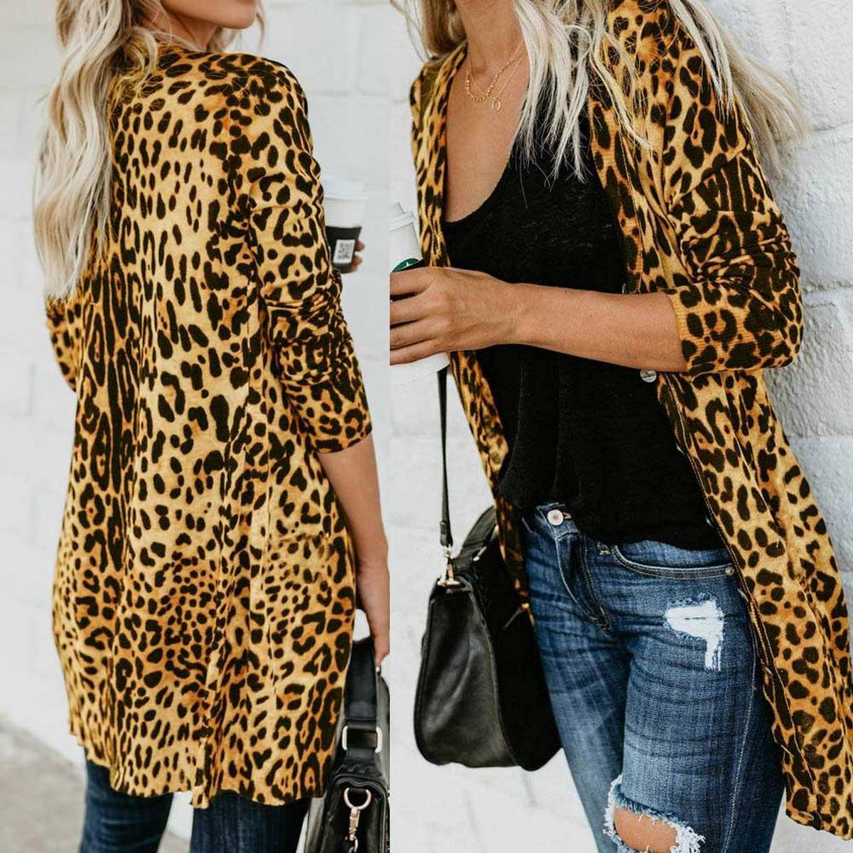 animal print long shirt