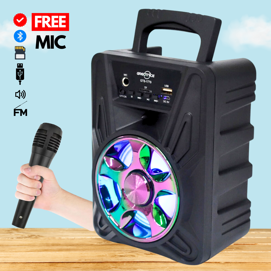 Original Portable Bluetooth Wireless Speaker With FREE Wired Microphone