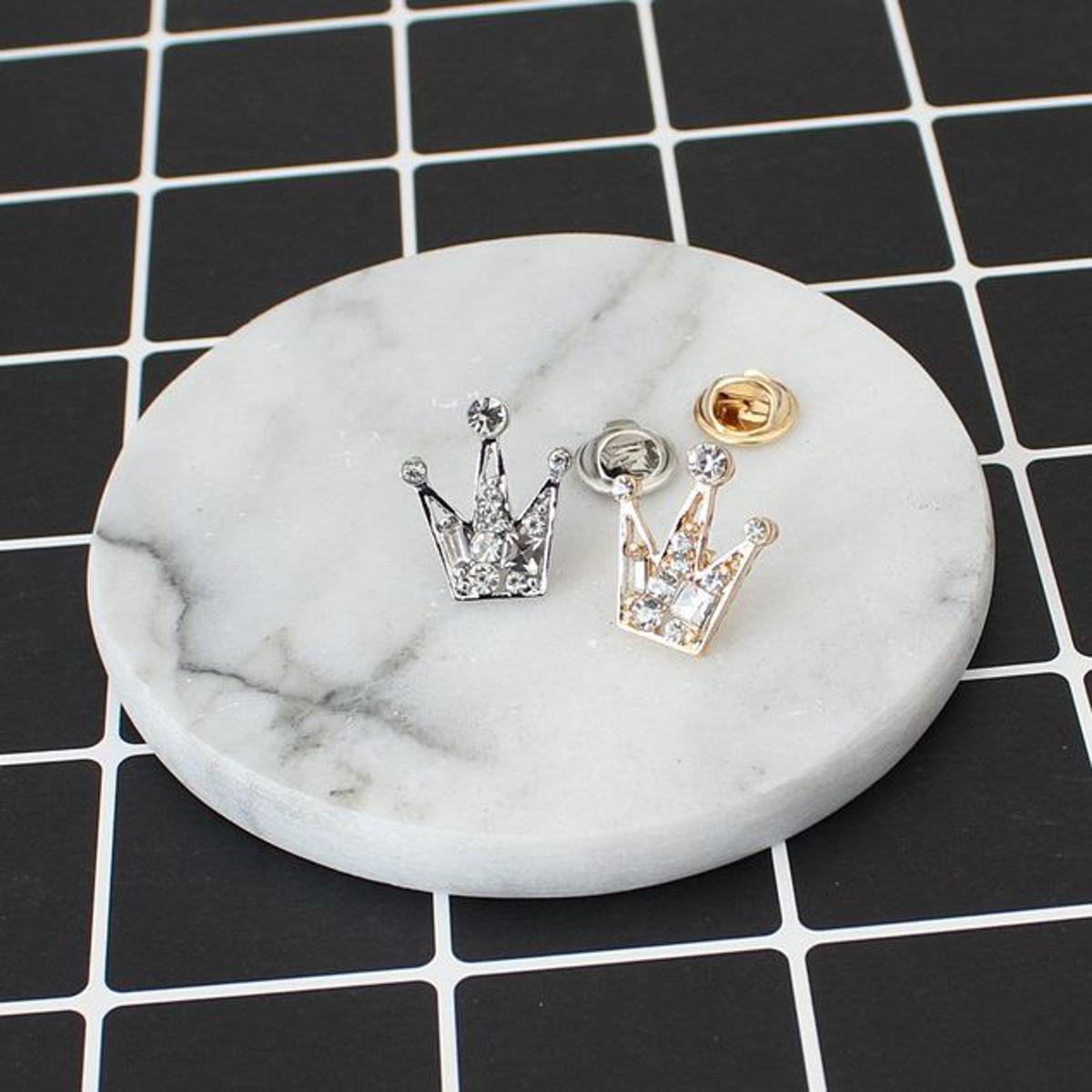 1pc Mini Crystal Crown Brooch For Gents Brooch For Ladies Coat Shirt Accessories Crystal Wedding Gift Birthday Gift