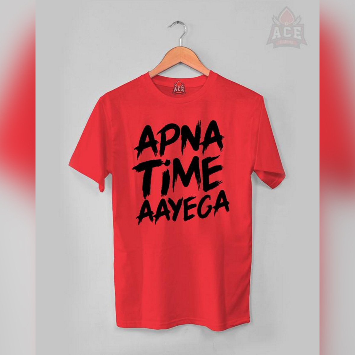 apna time aayega red t shirt