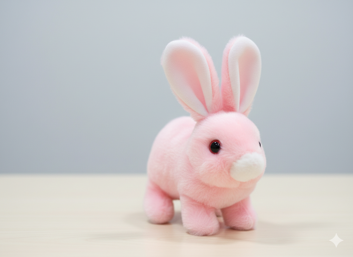 Cute Electric Jumping Rabbit Toy – Moving Ears & Hopping Action – Battery Operated Plush Bunny for Kids (Pink & Grey)