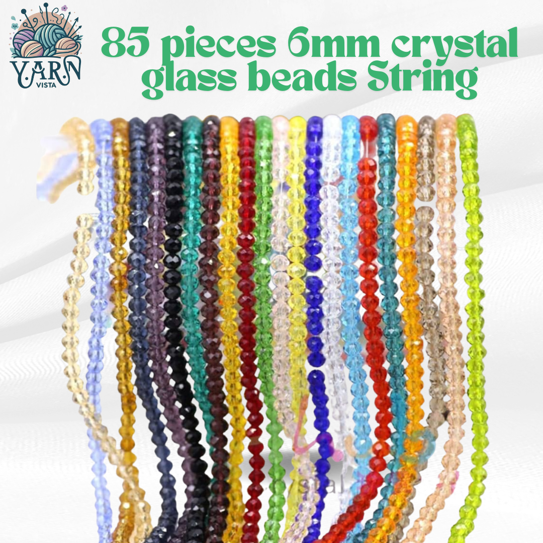 6mm Crystal Beads (80+ Pieces) for DIY Jewelry Making & Clothing Designs – High-Quality AB Crystal Beads | Yarn Vista