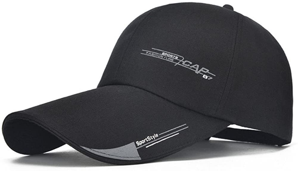 Men Women Plain Trendy Cap Adjustable Curved Visor Hat Black Fine Quality Outdoor Sports Sun Hat