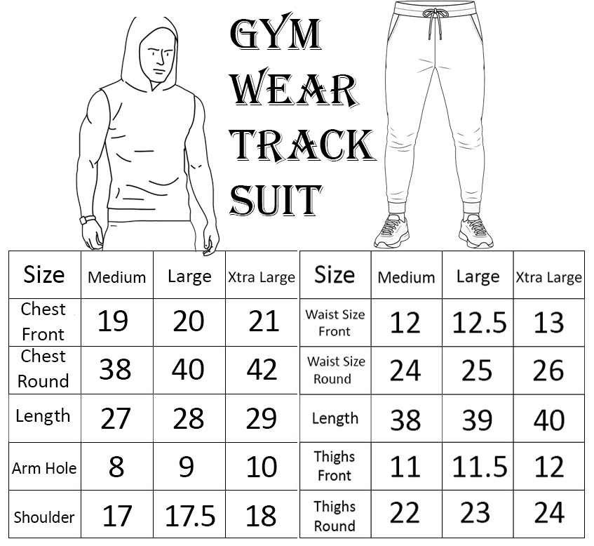 Gym Printed Summer Hooded Sleeveless Tracksuit for Mens (Hooded Tshirt + Trouser )