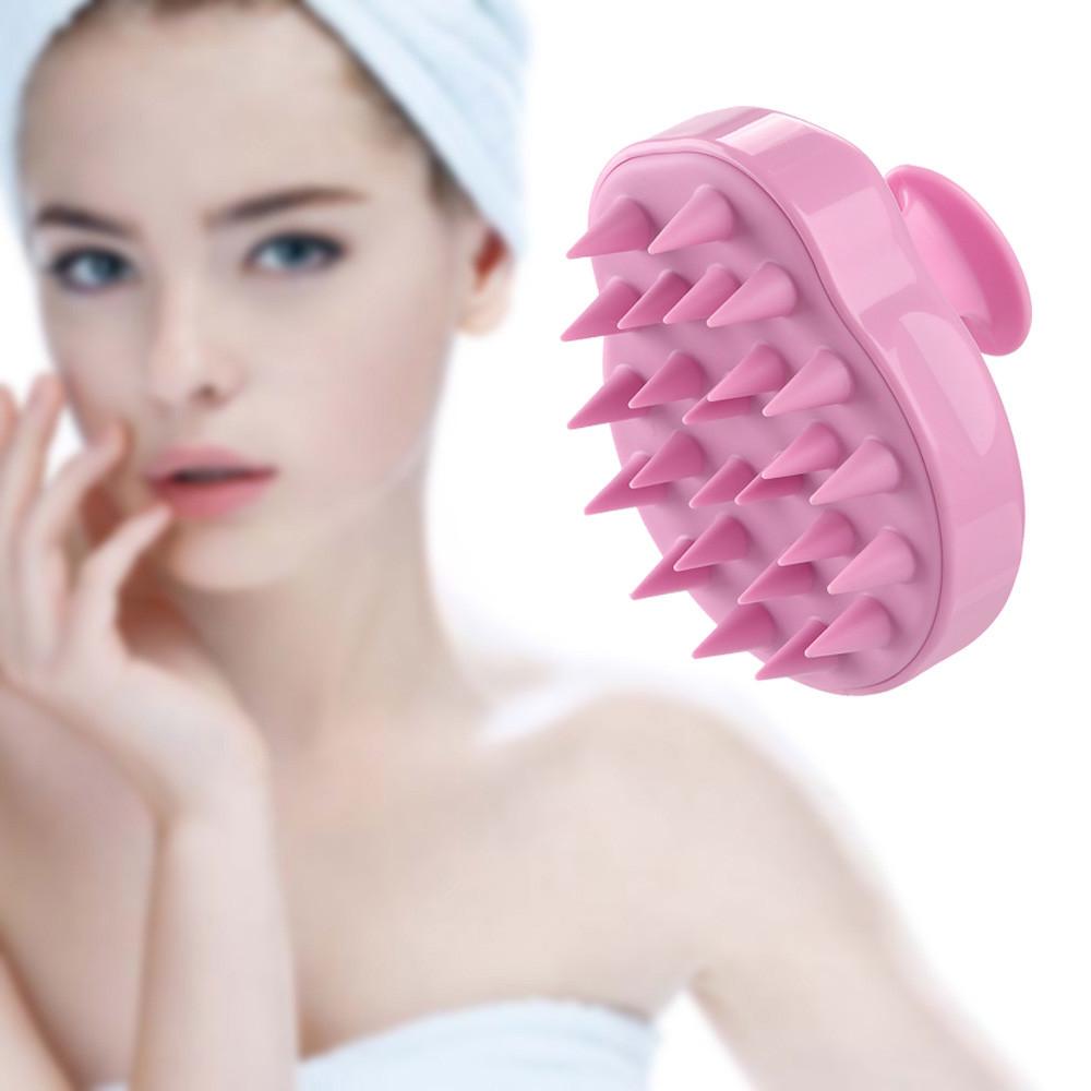 Shampoo Massager Brush Scalp Hair Scrubber with Soft Silicone Bristles