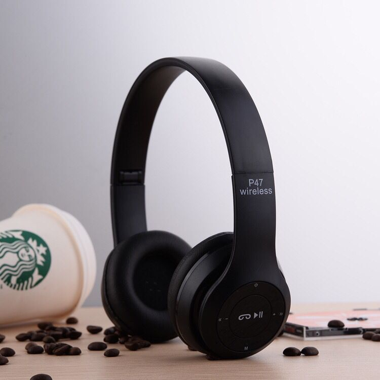 P47 Wireless headphones with Microphone Bluetooth Foldable Headset Support FM Radio TF for PC ,TV Smart Phones & Tablets etc.