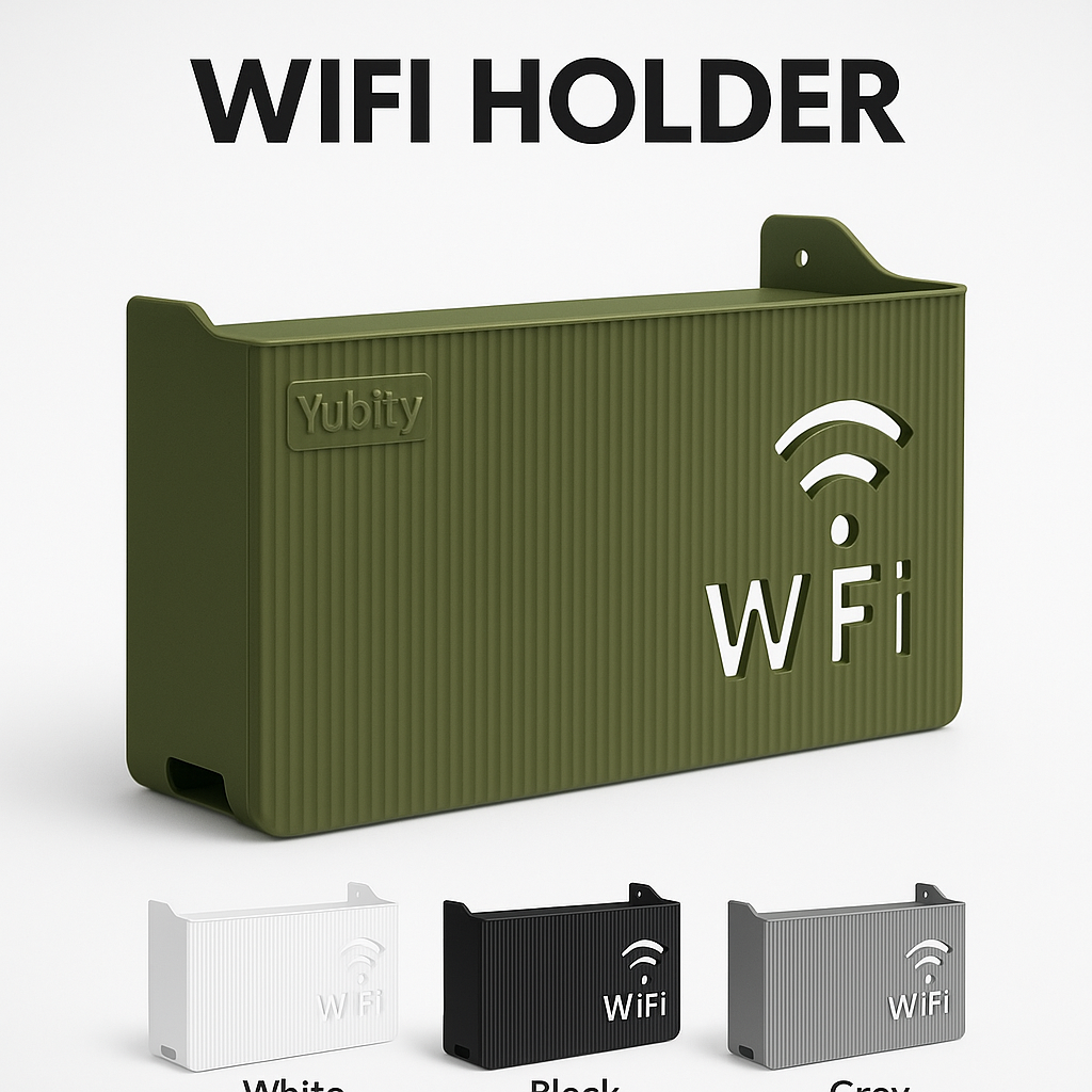 WHITE –Wifi Holder Wall Mounted WiFi Router Shelf Box – ABS Plastic Wireless Router Holder & Organizer – Hidden Cable Storage Bracket – Space Saver for Home & Office – Easy Install – Black, White, Gray, Pink – Wall Mounted Decorative Internet Box