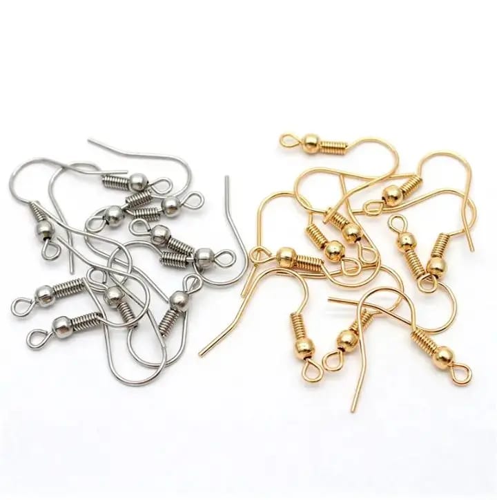 500 Pcs Stainless Steel Earring Hooks - Hypoallergenic DIY Jewelry Making Accessories/ Raw Material  for earrings/ jewelery Findings,/charm earrings/hanging Loops & Clasps pack of 50/100/200/500