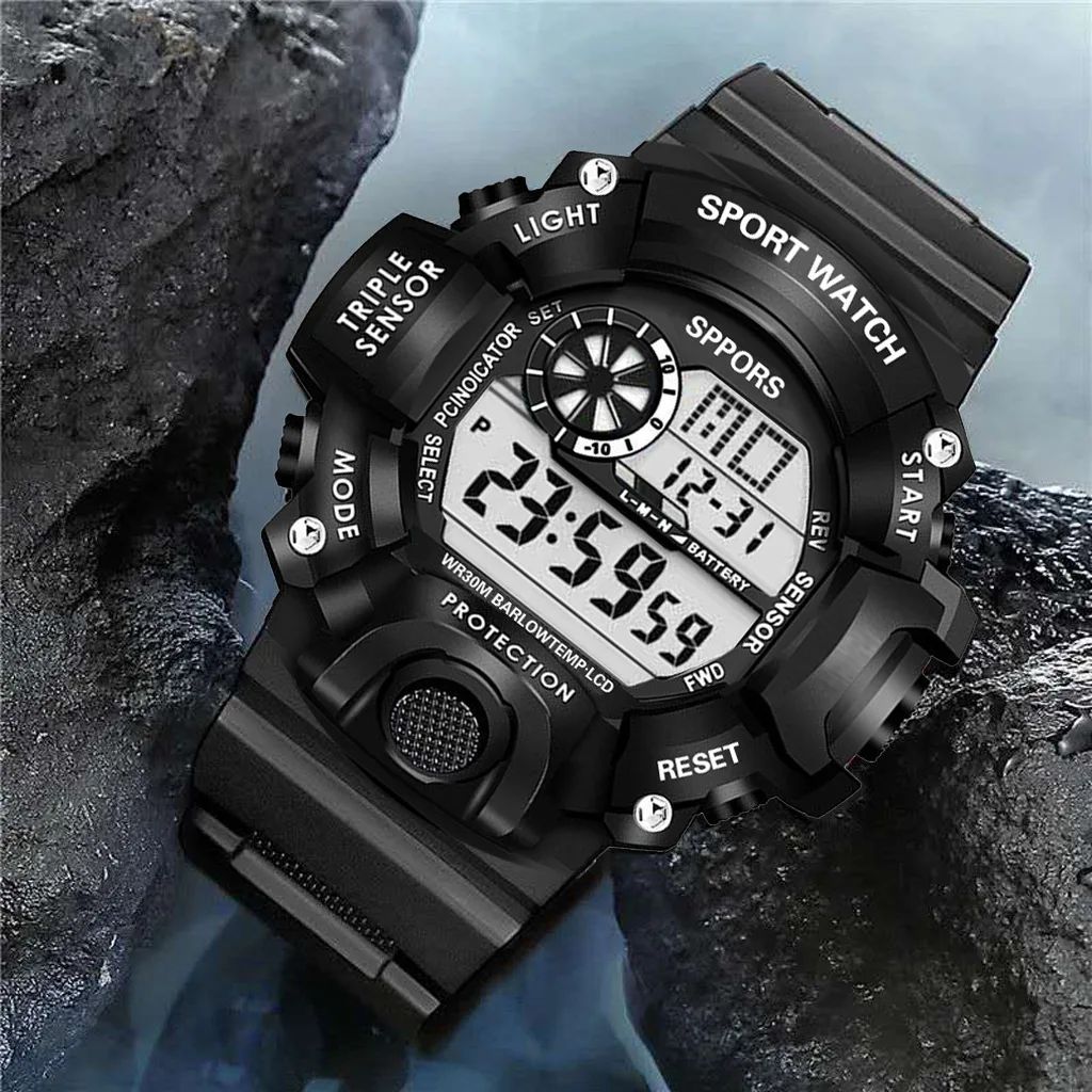 Stylish Multifunctional Digital Watch for Men New Fashion Military Dial Watch for Boys Waterproof Watch for Gents
