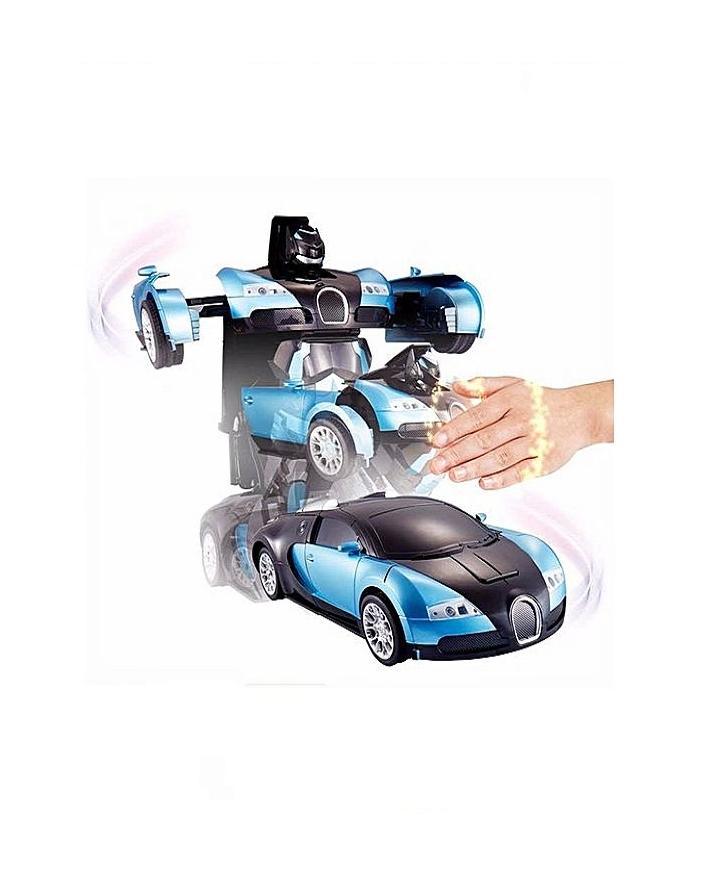 Bugatti transformer car-Transformer Bugatti Car Robot - Blue