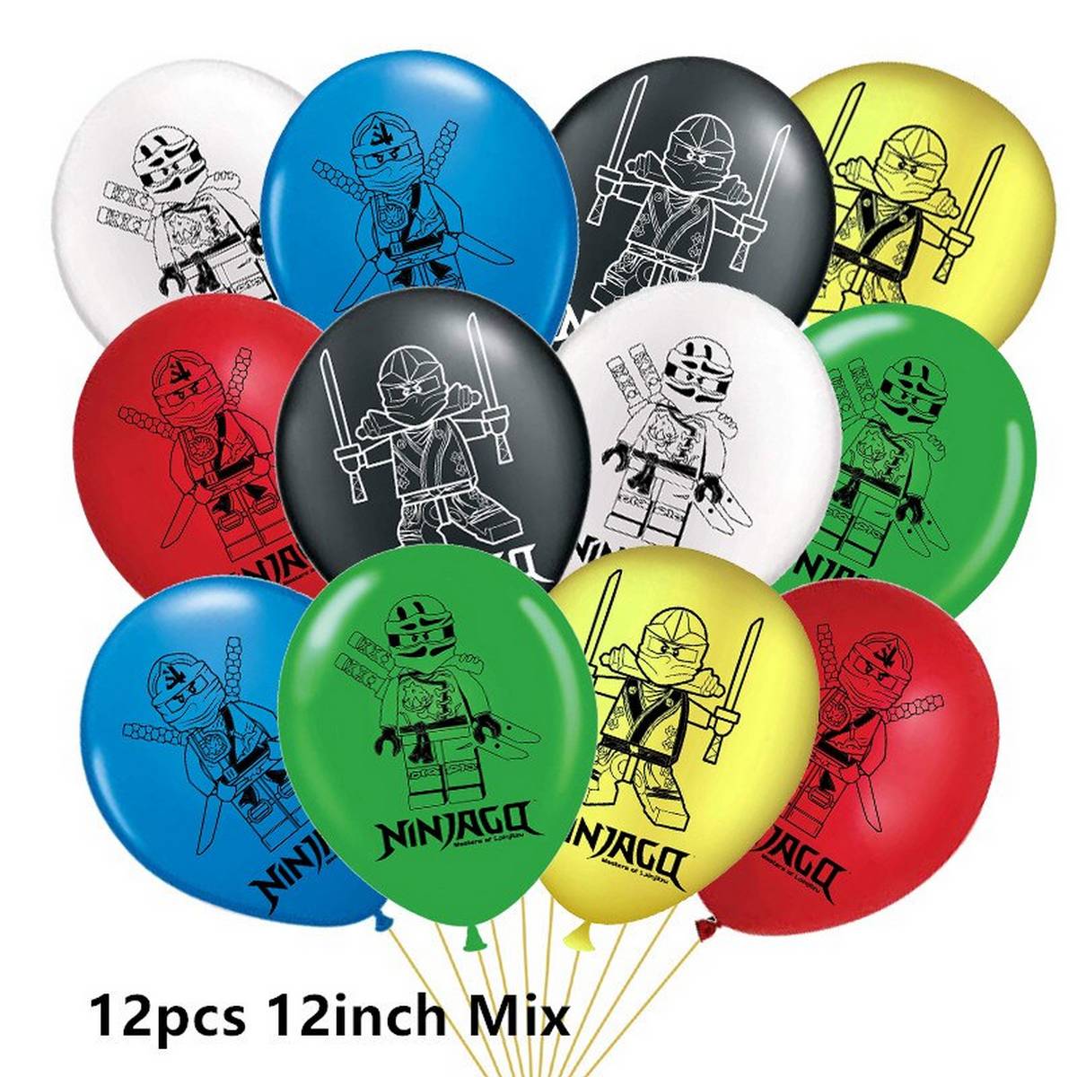 12pcs Ninjago Latex Balloons Ninja Theme Birthday Anniversaire Party Ballons Baby Shower Decoration Boys Kids Toy Supplie Globos Balloons Craft Supplies Tools Keyforrest Lt