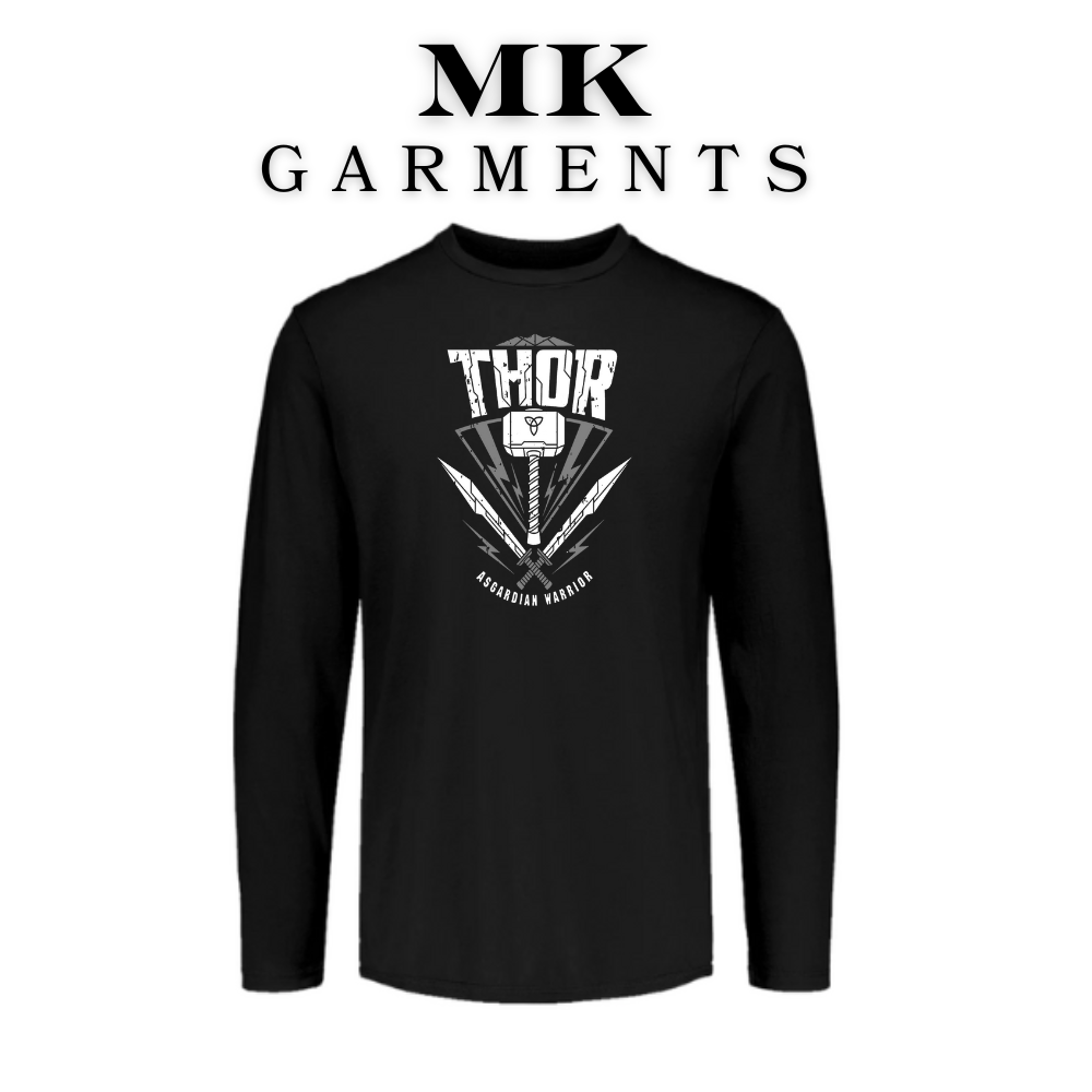 MK Garments - Thor Printed New Trending Desighn  Premium Full Sleeve T-Shirt Round Neck Casual Wear T-Shirt For Mens