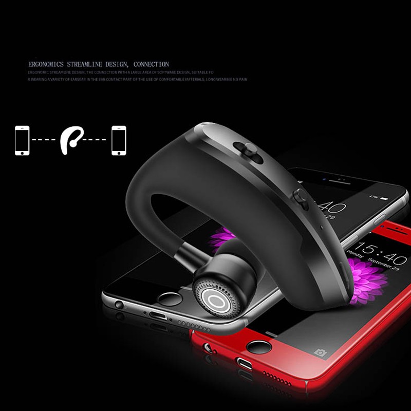 V9 Business Design Wireless Single Bluetooth Earphone Headset (Compatible With All Bluetooth Devices)
