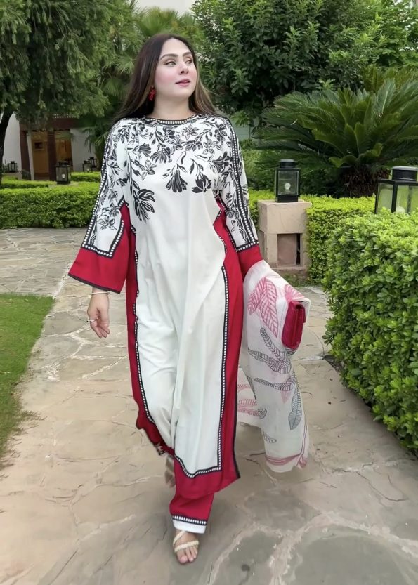 white christmas dresses LULUSAR LUXURY DIGITAL PRINTED SHAMOZ SILK