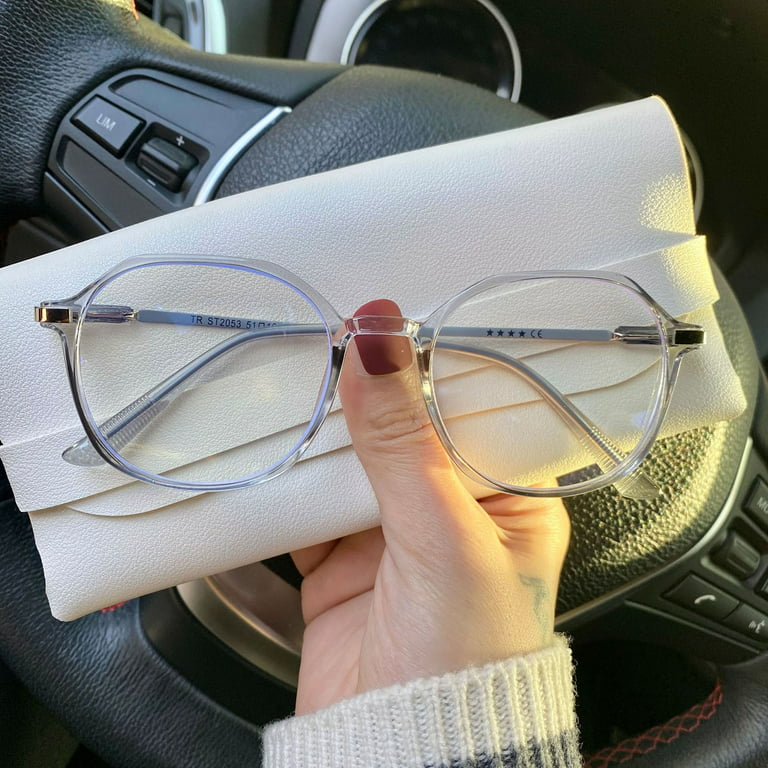 Transparent Lightweight Anti Glare UV Eyeglasses For Men and Women White Glasses for Boys and Girls