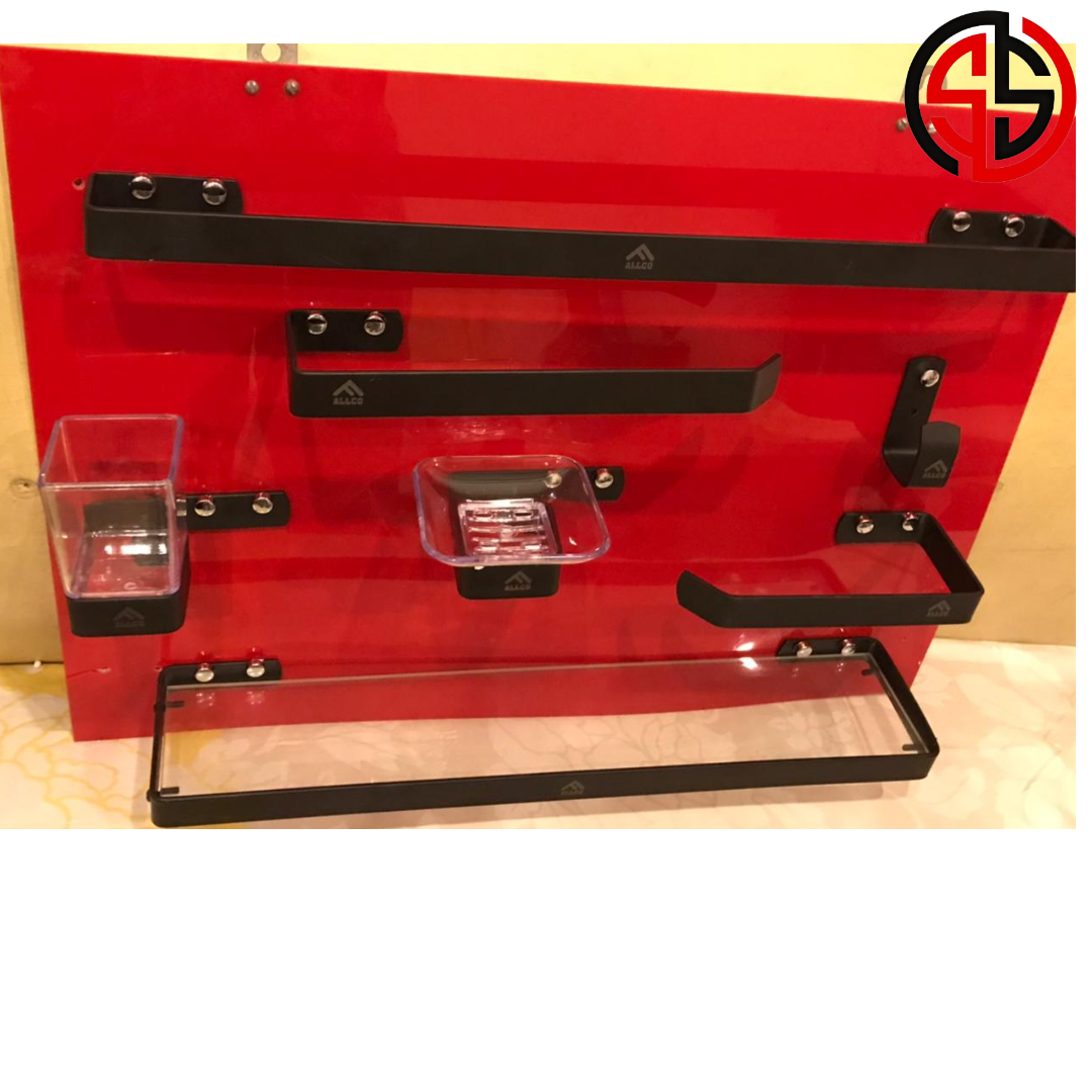 Modern Black Bathroom Accessories set 7 pieces , Bathroom Accessories ...