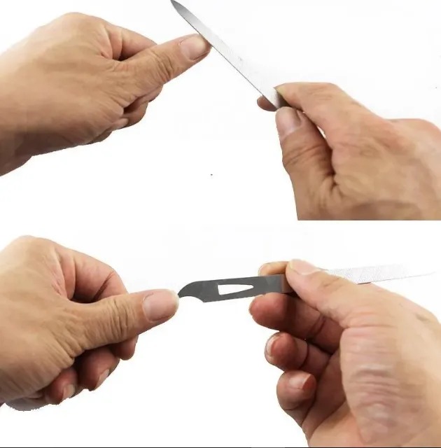 3 in 1 2 Pc Stainless Steel Nail Buffer File Stronge Metal Lime