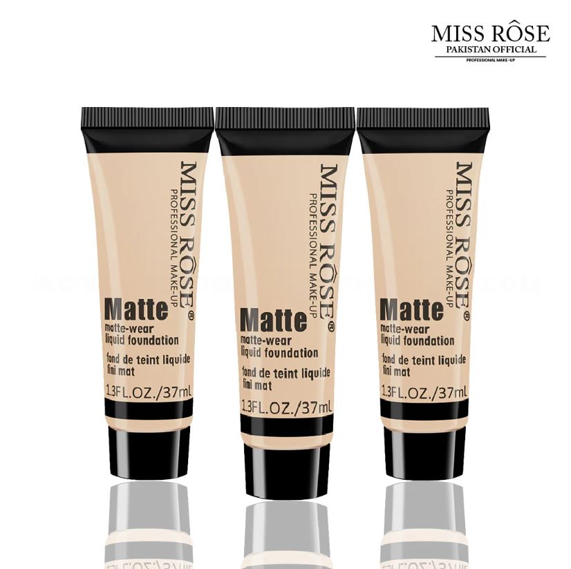 Miss Rose Long Lasting Liquid Full Skin Coverage Soft Matte Foundation 37ml