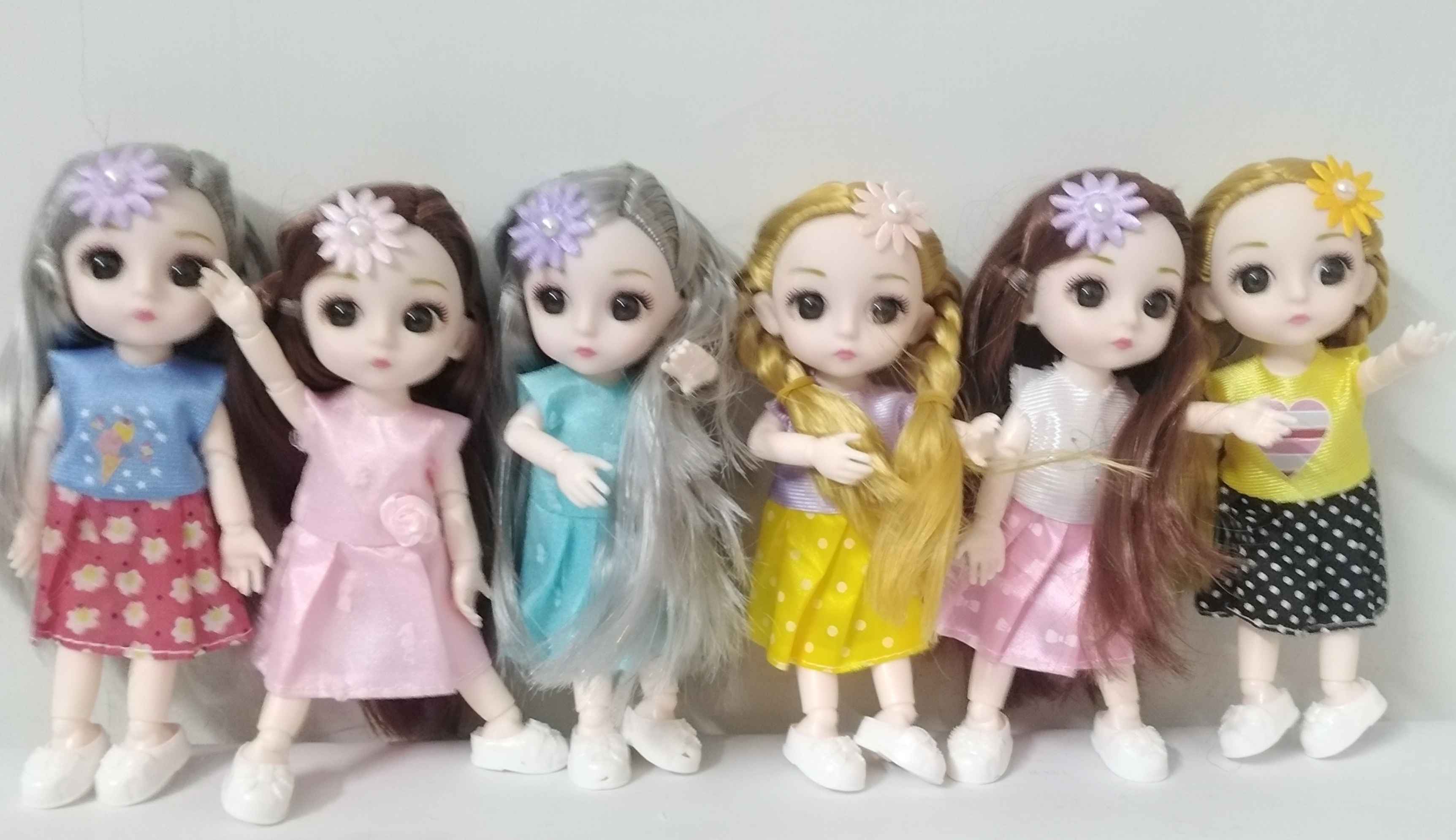 High Quality Bendable Doll 6 Inch (With Key Chain), 1Pcs (Random Character design)
