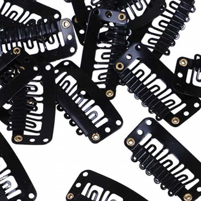 Hair Wig Clips 10 PCS Hair Fixing Buttons for WIGS or HAIR Extensions - Black Clip U Shape Weave Toupee Wig