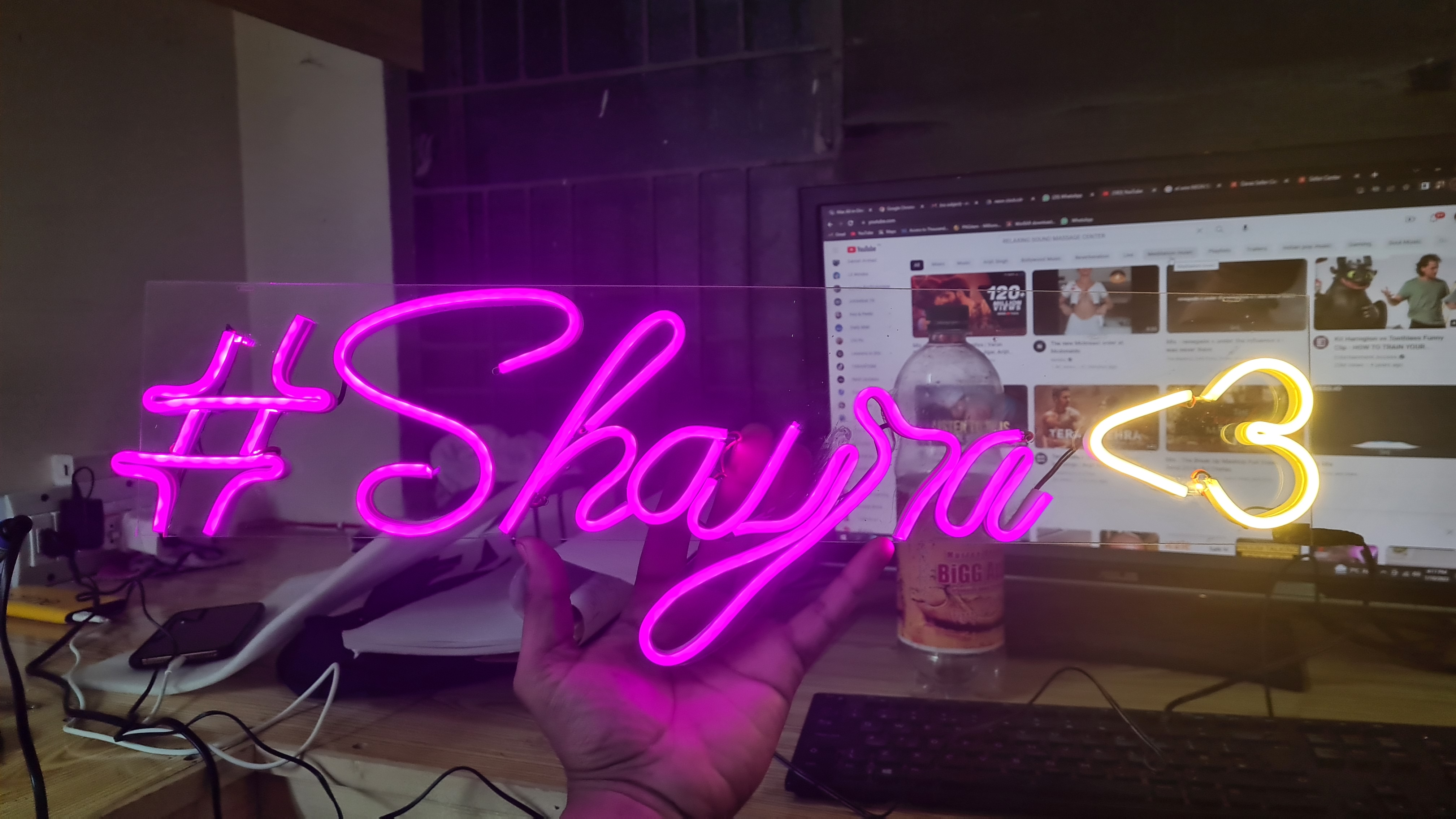 Customized Neon Sign | Neon LED Name & Logo Light Sign   | Thick Acrylic Backplate | Shockproof | 6 Colors | Room Decor | Birthday & Wedding Gift | Gaming Room | Bedroom | Salon | Pakistan| 0.5M to 5M