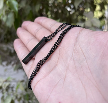 Vertical Bar Necklace for Men and Women - Stick Necklace Locket for Boys and Girls - Multicolor Chain Necklace