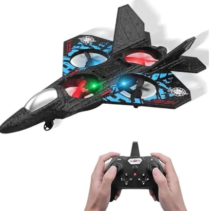 Remote Control Flying Fighters Plane Remote control Fighter Aircraft Remote control Jet| RC plane 360° Flips RC Plane 3-Gear Speeds Safe Remote Control Airplane One-Click Take Off Landing EPP Foam Plane Toys|Helicopter Style Stunt Aircraft for Kids,adults