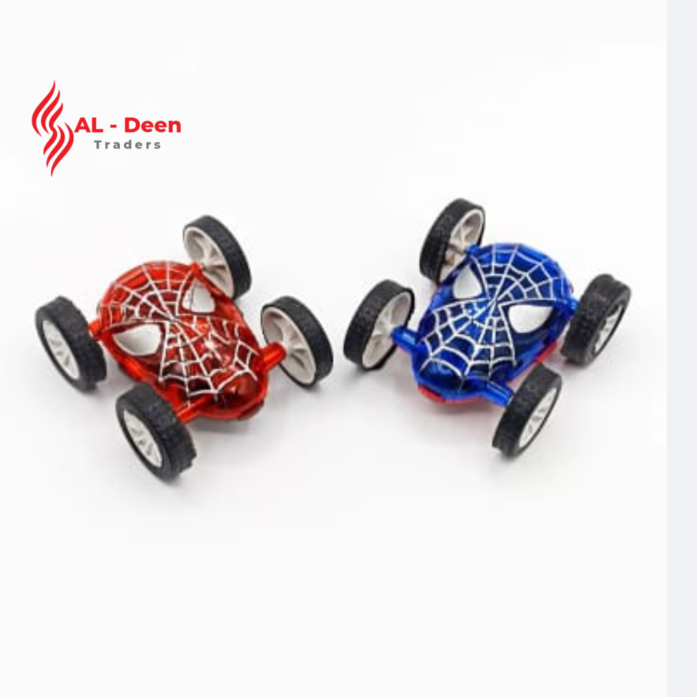 Pack of 2 Friction Power Spider-man Car for Kids, Pack of 2 Friction Power Spider-man Car for Kids CRAZY car ,Spiderman Car Toy, Friction-Powered 2 Sided Flipped Spiderman Car Toy, Mini Cute Spiderman Face Double Sides Car - 4" Toy, Mini Spiderman Stunt