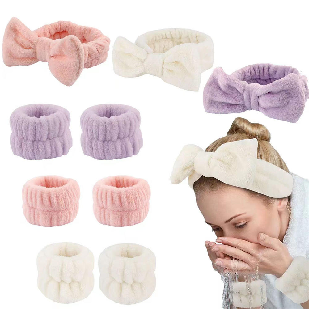 Microfiber Wrist Sweatbands - Absorbent Towel Bands, Comfortable Headbands for Fitness & Makeup