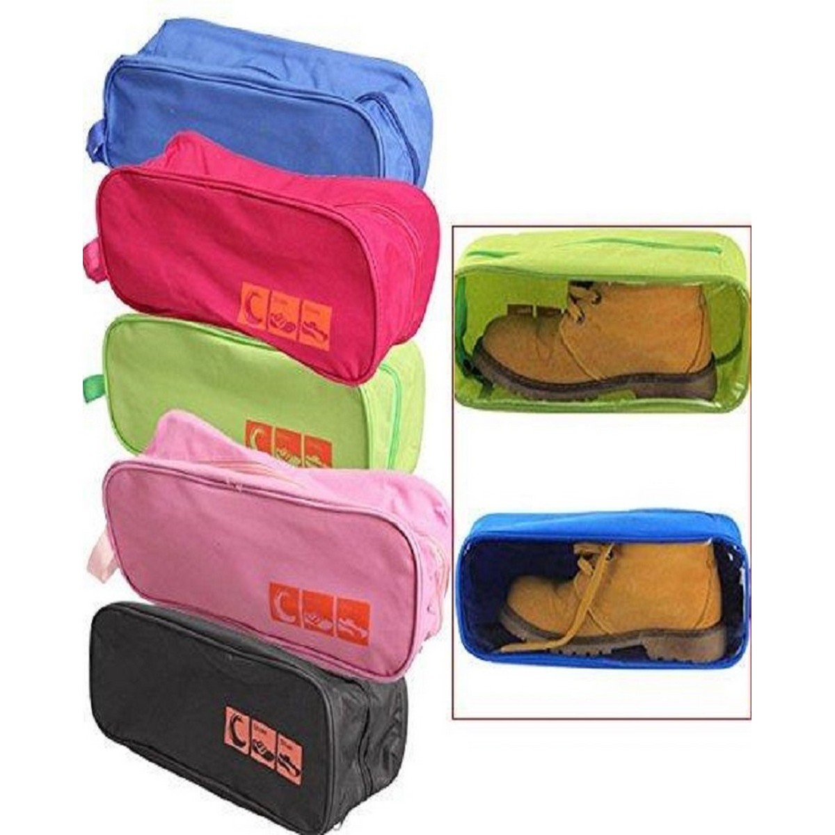 Pack of 5 - Travel Shoes Organizer Storage Bag
