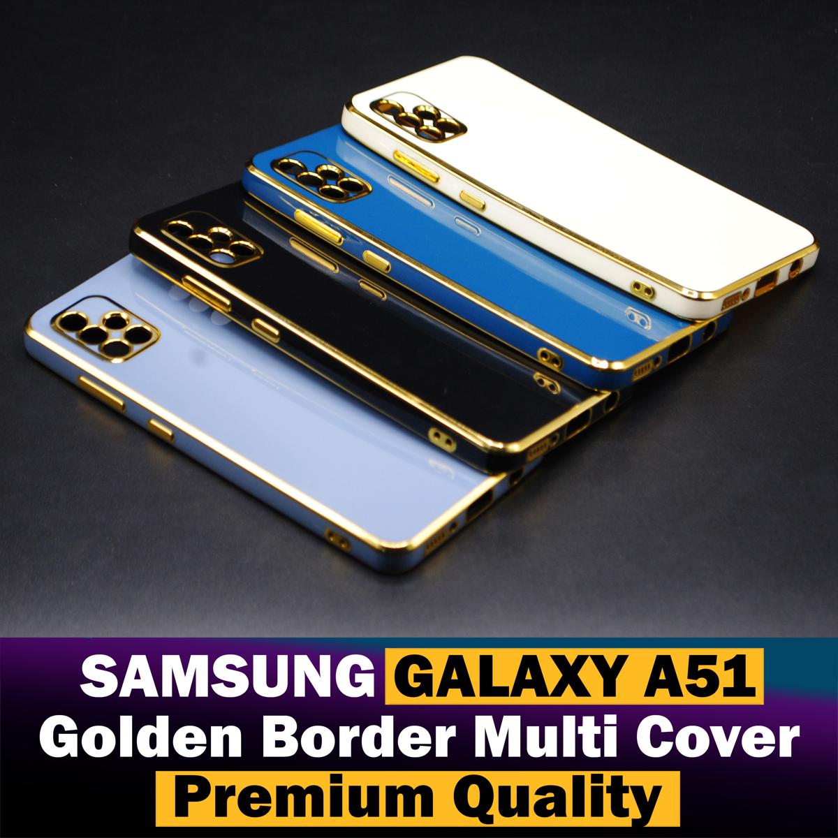 Samsung Galaxy A51 Back Cover Soft Multi Golden Border Camera